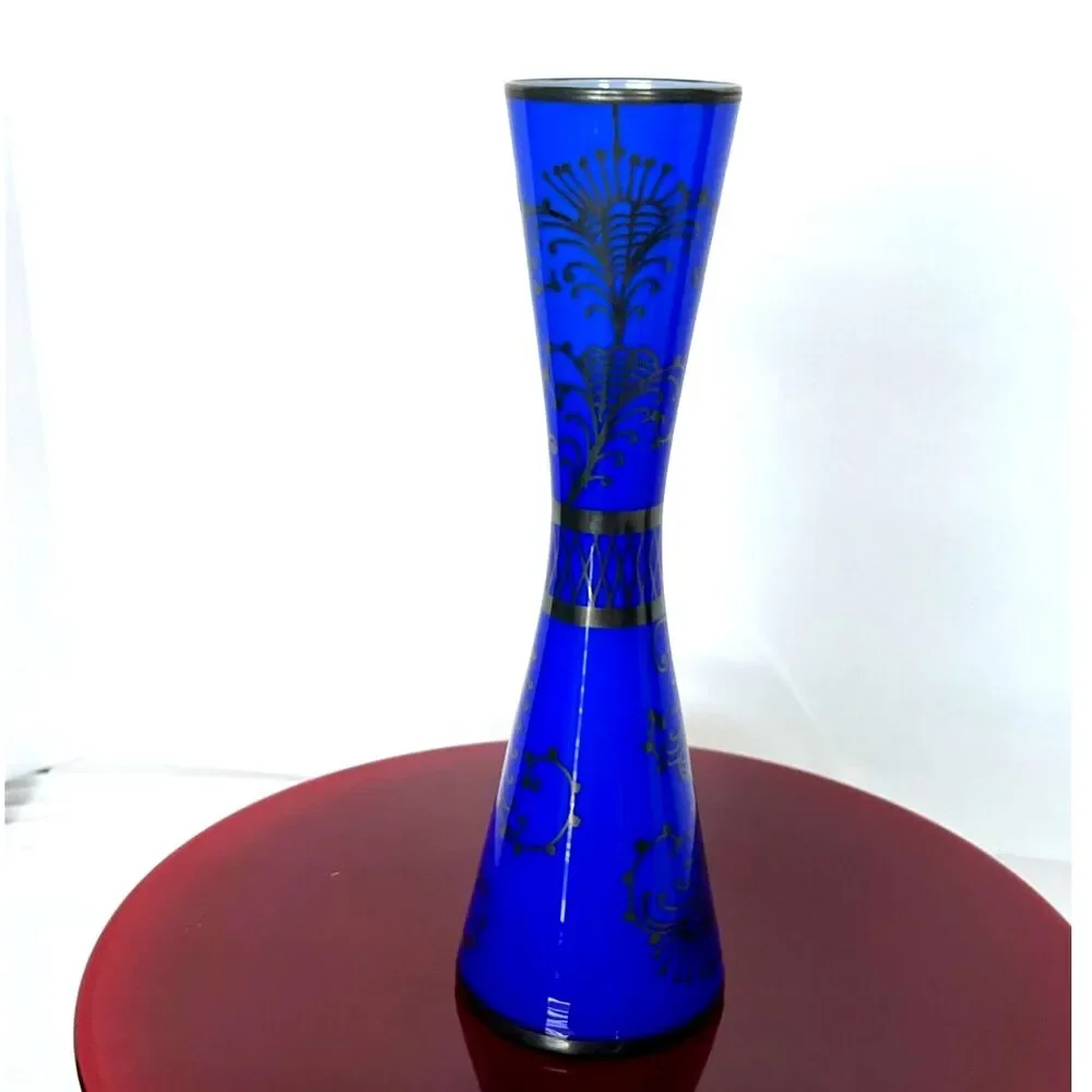 Vintage Cobalt Blue Glass Vase 12